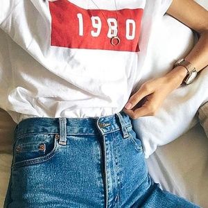 1980 white zara tee